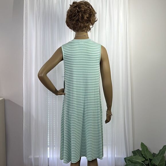 A:Glow Green Striped Dress Large NWT - Picture 4 of 6
